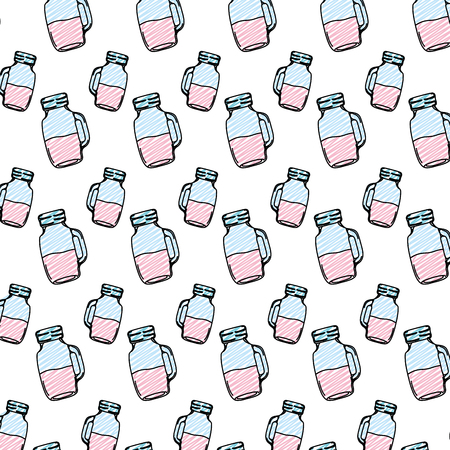 doodle delicious nutrition juice mason background vector illustrationのイラスト素材