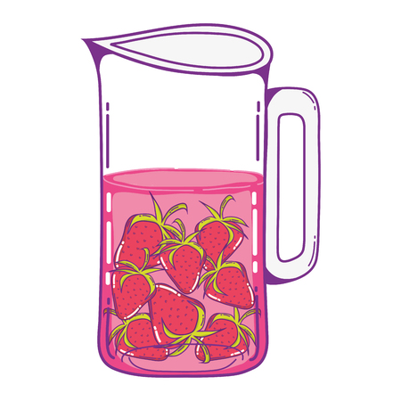 mason jar strawberries fruits preserve vector illustrationのイラスト素材