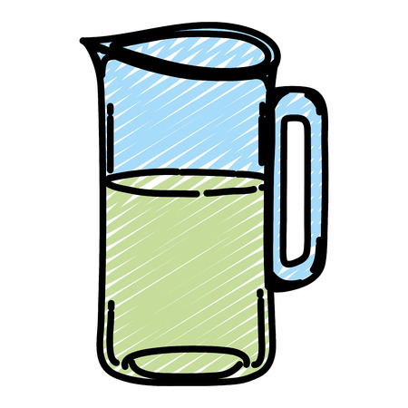 doodle delicious healthy juice in the crystal jar vector illustrationのイラスト素材