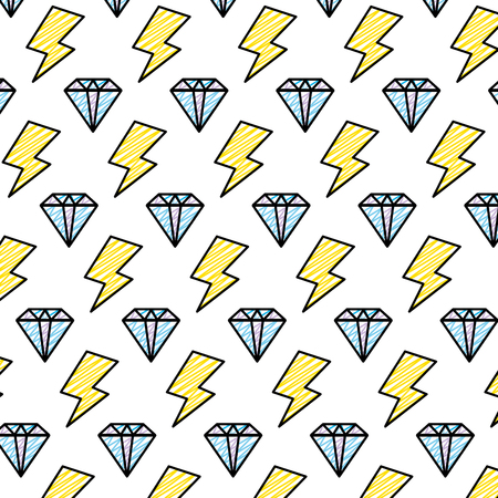 doodle luxury diamond and ray symbol background vector illustrationのイラスト素材