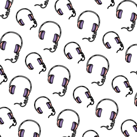 color headphone modern music object background vector illustrationのイラスト素材