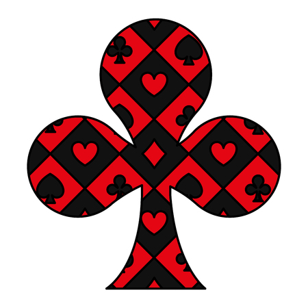 color clover casino poker game symbol vector illustrationのイラスト素材