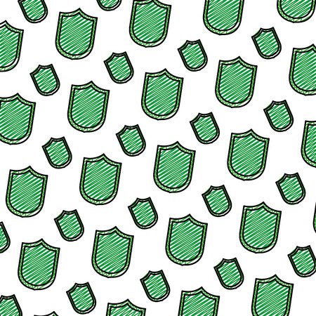 doodle security shield protection access background vector illustrationのイラスト素材