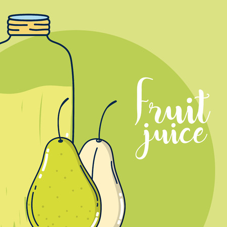 Pear fruit juice glass bottle vector illustration graphic designのイラスト素材