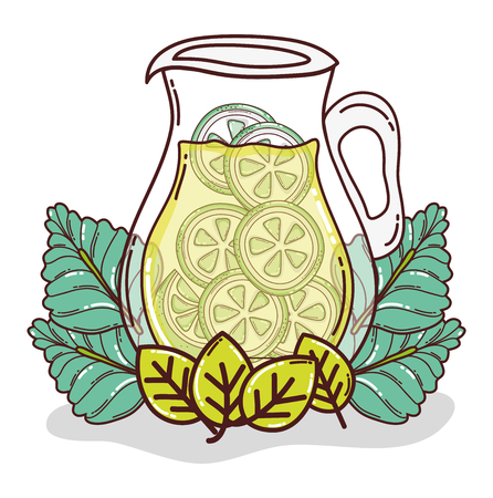 Fresh lemonade jarのイラスト素材