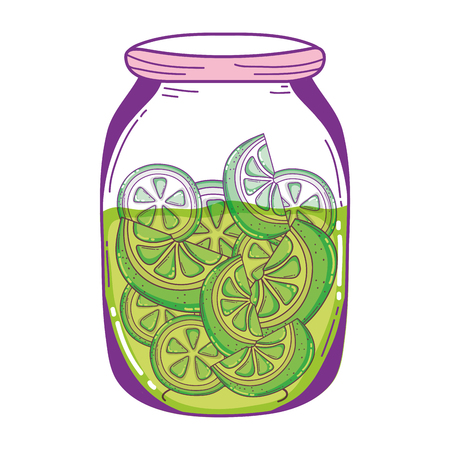 mason jar with cucumbers organic preserve vector illustrationのイラスト素材
