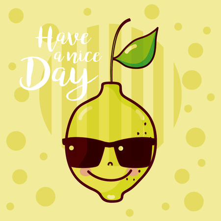 Have a nice day fruits card with lemon vector illustration graphic designのイラスト素材