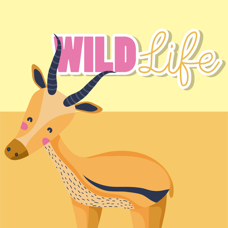 Deer wildlife animal cute cartoon vector illustration graphic designのイラスト素材