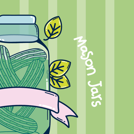 Mason jars delicious pickles vector illustration graphic design vector illustration graphic designのイラスト素材