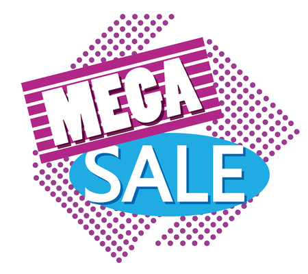 Mega sale discounts colorful shopping poster vector illustration graphic design vector illustration graphic designのイラスト素材