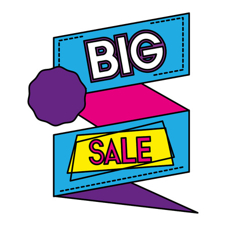color big sale promotion label offer vector illustrationのイラスト素材