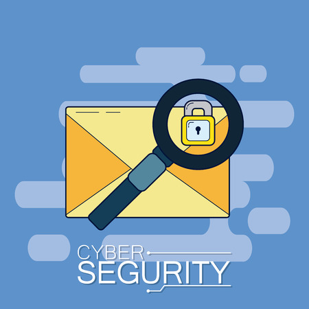 Secure email and magnifying glass vector illustration graphic designのイラスト素材