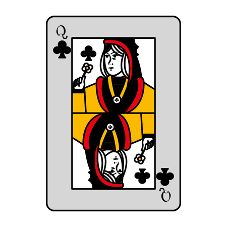 color queen clubs card casino game vector illustrationのイラスト素材