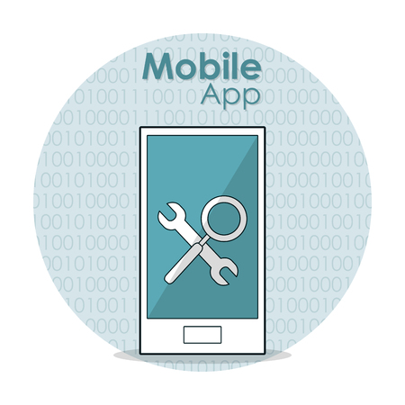 Smartphone mobile application technical support vector illustration graphic designのイラスト素材