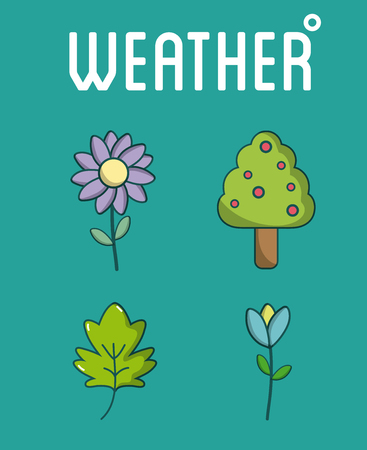 Set of weather icons collection vector illusttration graphic designのイラスト素材