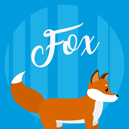 Fox Cute animal cartoon over colorful background vector illustration graphic designのイラスト素材