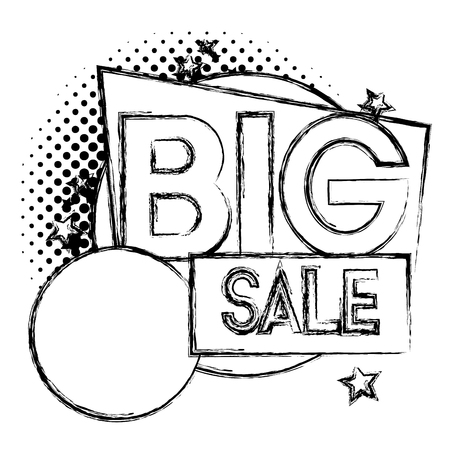 grunge big fashion sale tag priceのイラスト素材