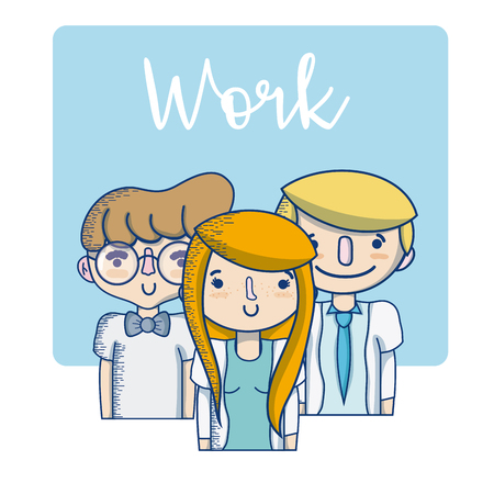 People and work occupations cute cartoons vector illustration graphic designのイラスト素材