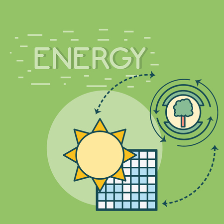 Solar panel electric energy vector illustration graphic designのイラスト素材