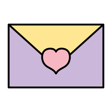 color romantic love card with heart style vector illustrationのイラスト素材