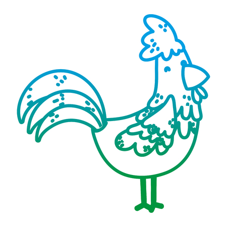 degraded line cute hen farm animal iconの写真素材
