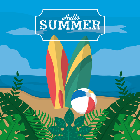 Hello summer cardの写真素材