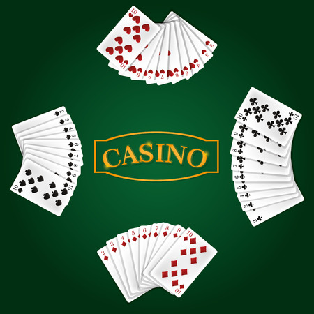 Casino and poker leisure cards vector illustration graphic designのイラスト素材