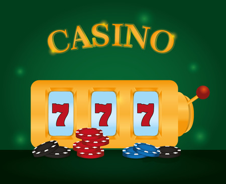Casino sevens game with chips vector illustration graphic designのイラスト素材