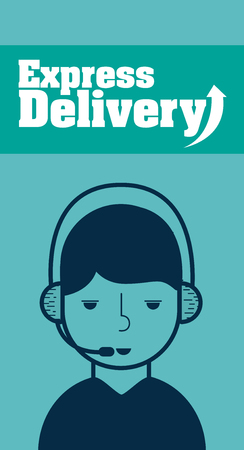 Express Delivery service cartoonの写真素材