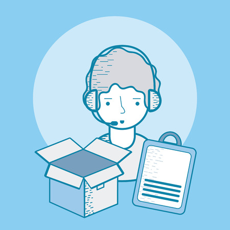 Delivery service cartoonの写真素材