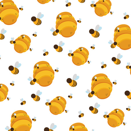 honeycomb with bees insects flyingの写真素材