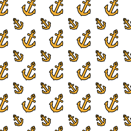 color nautical anchor symbol object background vector illustrationのイラスト素材