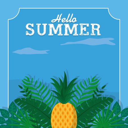 Hello summer cardのイラスト素材
