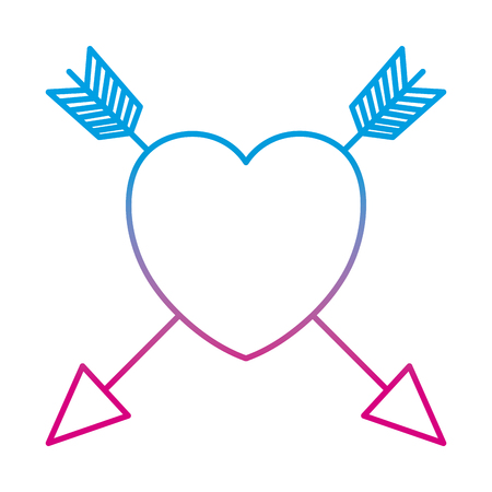 degraded line arrows design inside heart romance symbolの写真素材