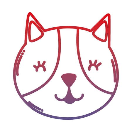 degraded line happy cat cute pet animalの写真素材