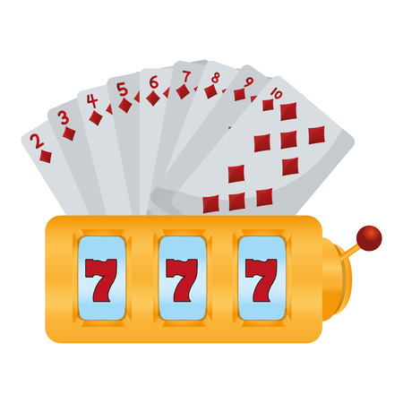 diamonds cards and casino slot machine vector illustrationのイラスト素材