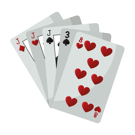 three of a kind casino card game vector illustrationのイラスト素材