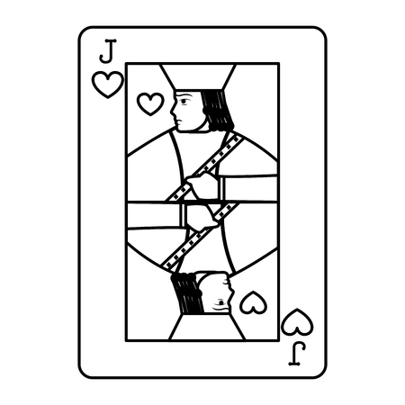 line jack hearts casino card game vector illustrationのイラスト素材