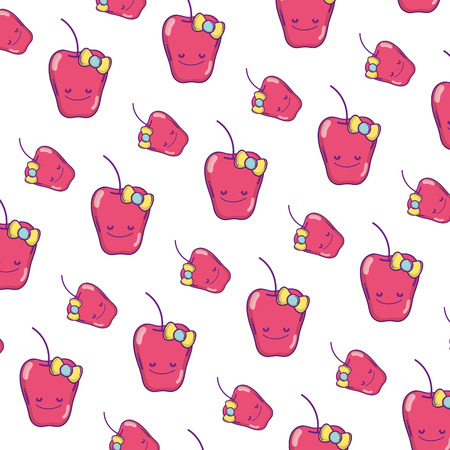 kawaii happy pepper vegetable backgroundの写真素材