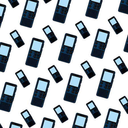 color digital voice recorder equipment background vector illustrationのイラスト素材