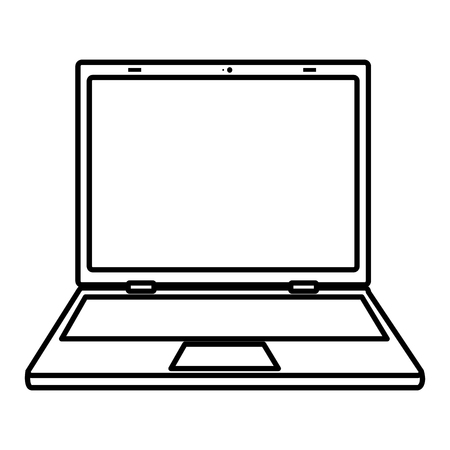 line electronic screen laptop technology information vector illustrationのイラスト素材