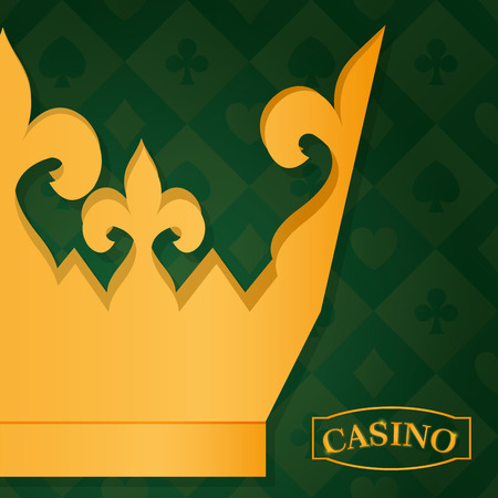 Casino golden crown over green background vector illustration graphic designのイラスト素材