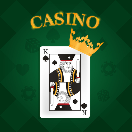 Casino leisure card with king over green background vector illustration graphic designのイラスト素材