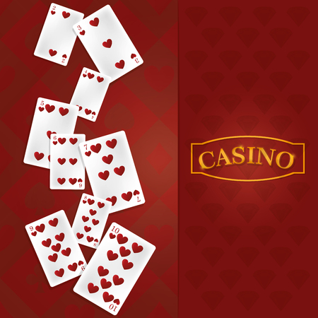 Casino leisure cards over red background vector illustration graphic designのイラスト素材