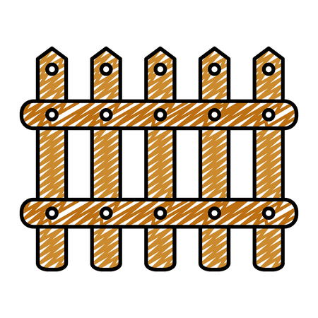 doodle wood yard grillage construction texture vector illustrationのイラスト素材