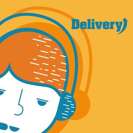 Delivery service cartoonのイラスト素材