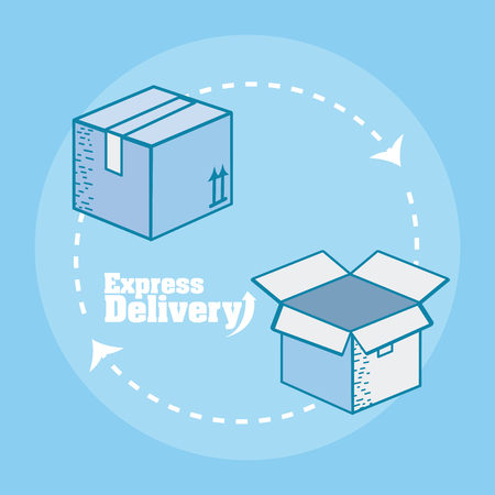 Express delivery cardboard boxes symbol vector illustration graphic designのイラスト素材