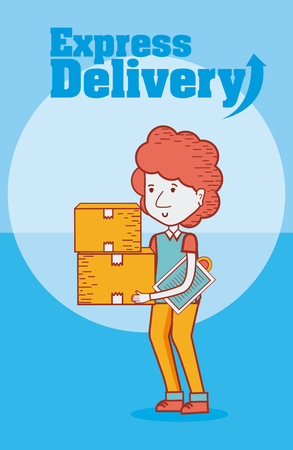 Express delivery cartoonのイラスト素材
