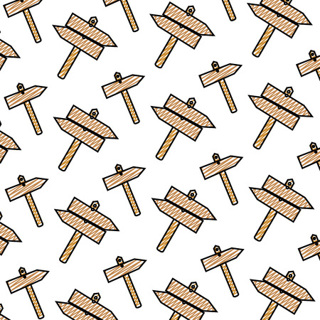 doodle wood frame road symbols backgroundの写真素材