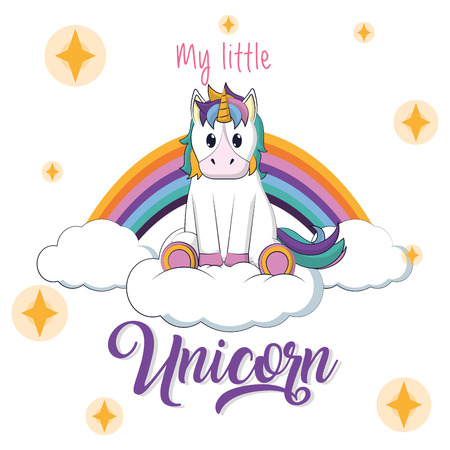 Beautiful and magic unicorn cartoonの写真素材